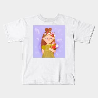 Fairy Floral Aesthetic Illustration Kids T-Shirt